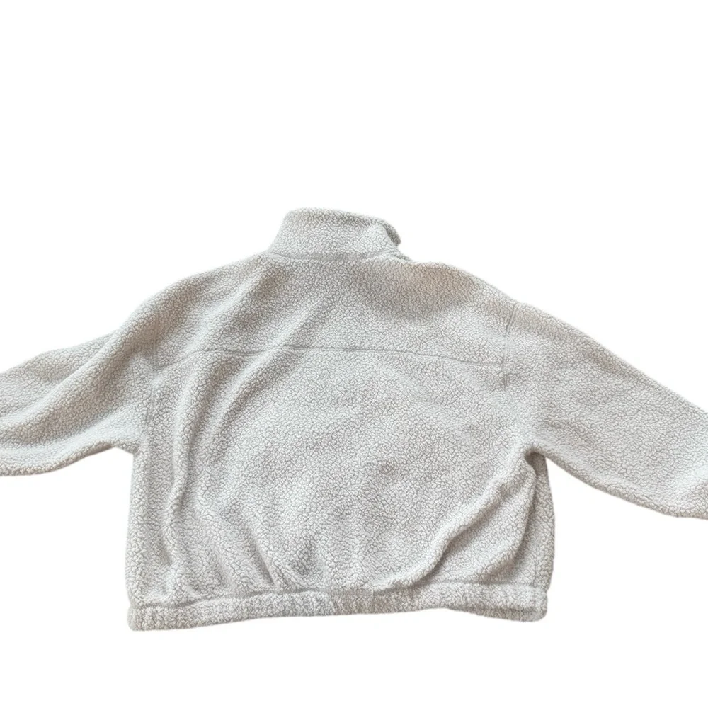Old Navy - Slouchy Zip-Up Cream Sherpa Jacket - Size Large - Women's - Picture 3 of 4